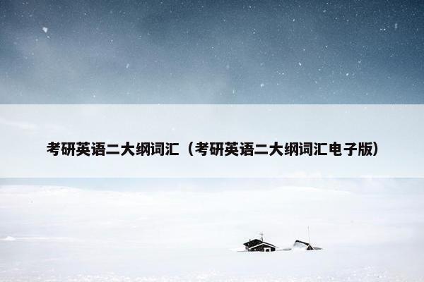 考研英语二大纲词汇（考研英语二大纲词汇电子版）