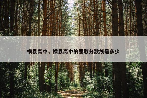横县高中，横县高中的录取分数线是多少