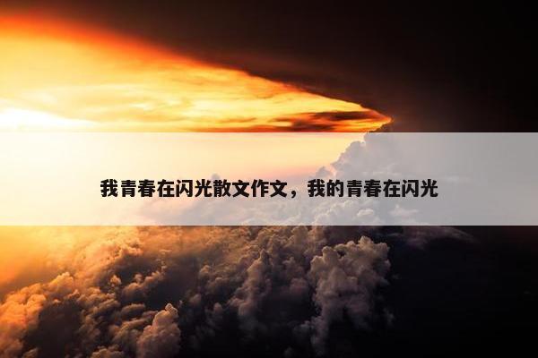 我青春在闪光散文作文，我的青春在闪光