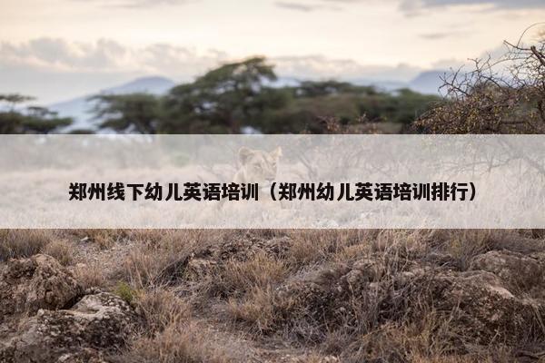 郑州线下幼儿英语培训（郑州幼儿英语培训排行）