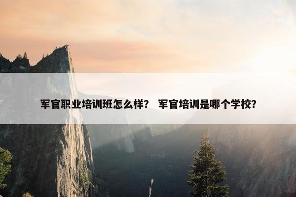 军官职业培训班怎么样？ 军官培训是哪个学校？