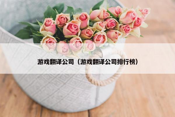 游戏翻译公司（游戏翻译公司排行榜）