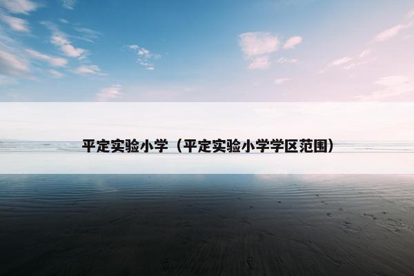 平定实验小学（平定实验小学学区范围）