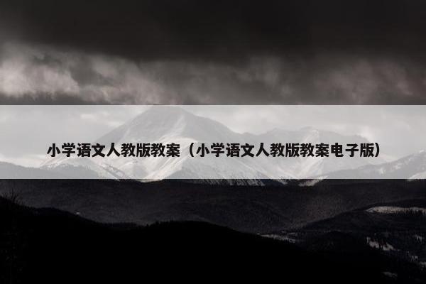小学语文人教版教案（小学语文人教版教案电子版）