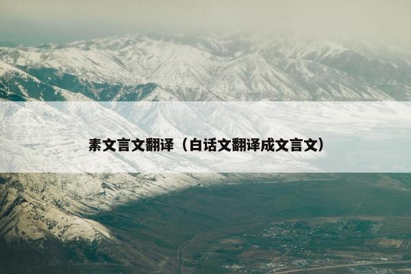 素文言文翻译（白话文翻译成文言文）
