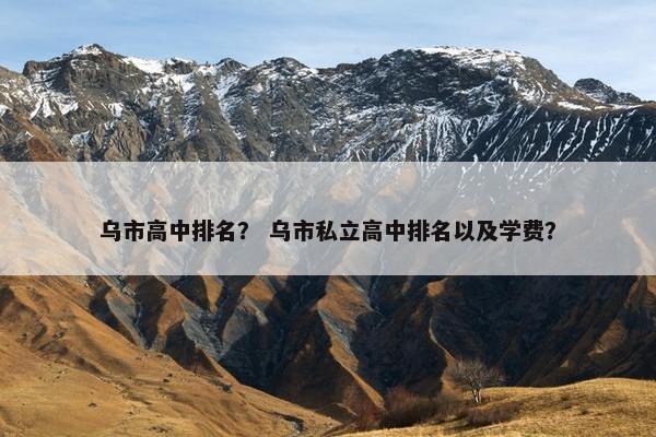 乌市高中排名？ 乌市私立高中排名以及学费？