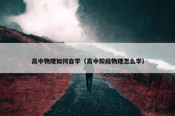 高中物理如何自学（高中阶段物理怎么学）