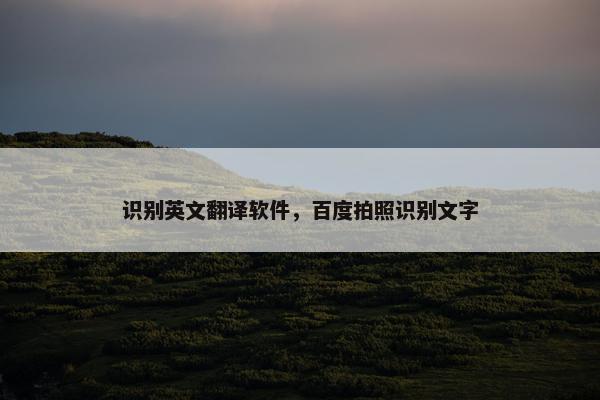识别英文翻译软件，百度拍照识别文字