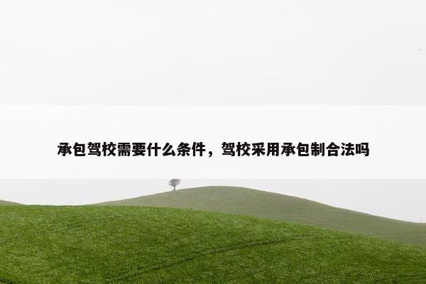 承包驾校需要什么条件，驾校采用承包制合法吗