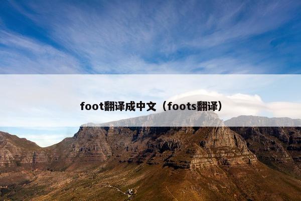 foot翻译成中文（foots翻译）