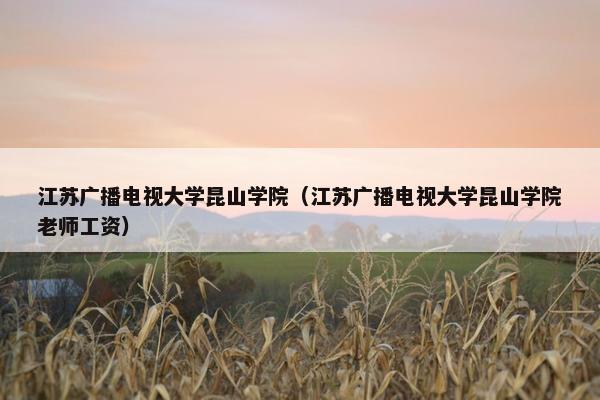 江苏广播电视大学昆山学院（江苏广播电视大学昆山学院老师工资）