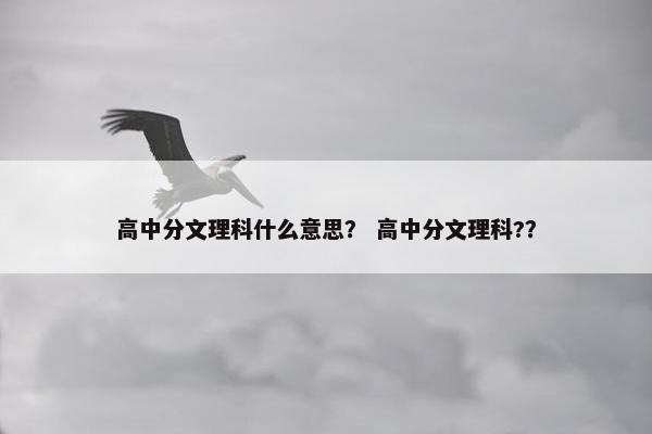 高中分文理科什么意思？ 高中分文理科?？