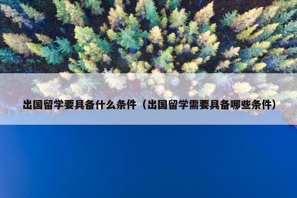 出国留学要具备什么条件（出国留学需要具备哪些条件）