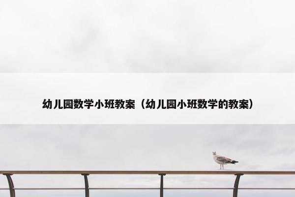 幼儿园数学小班教案（幼儿园小班数学的教案）