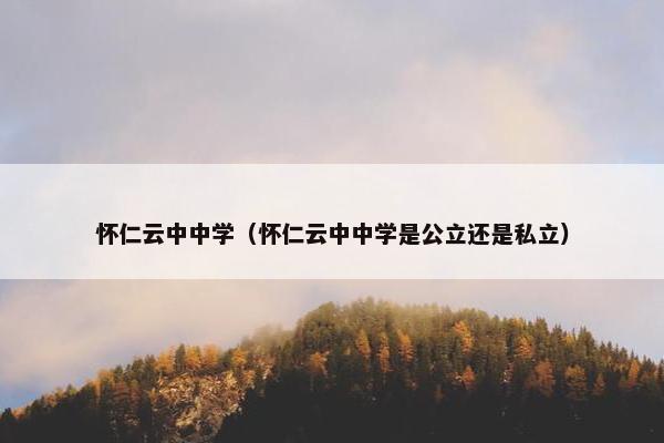 怀仁云中中学（怀仁云中中学是公立还是私立）