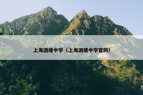 上海泗塘中学（上海泗塘中学官网）