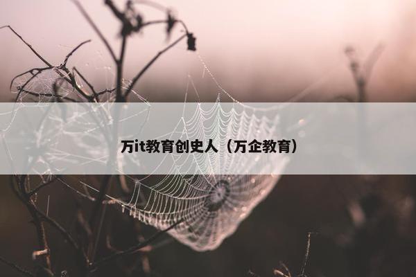万it教育创史人（万企教育）