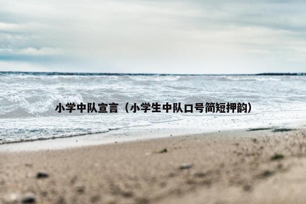 小学中队宣言（小学生中队口号简短押韵）