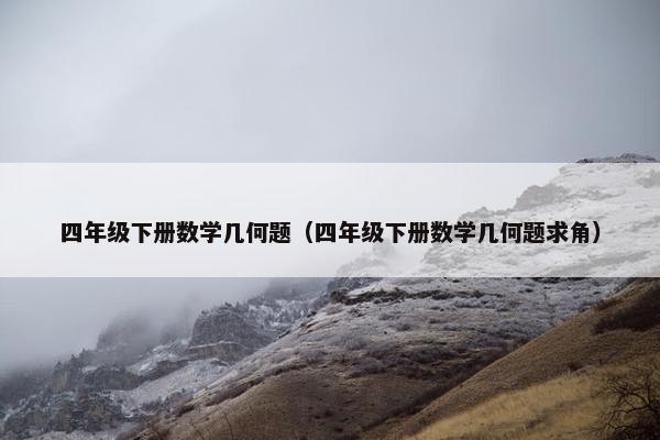 四年级下册数学几何题（四年级下册数学几何题求角）