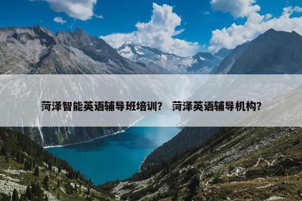 菏泽智能英语辅导班培训？ 菏泽英语辅导机构？