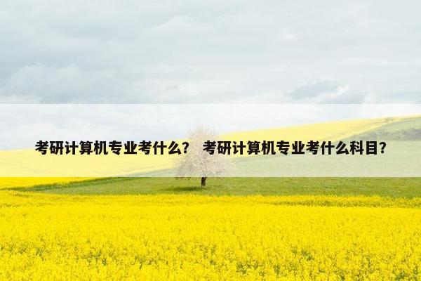 考研计算机专业考什么？ 考研计算机专业考什么科目？