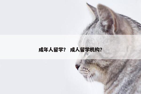 成年人留学？ 成人留学机构？