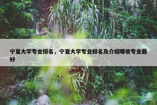 宁夏大学专业排名，宁夏大学专业排名及介绍哪些专业最好