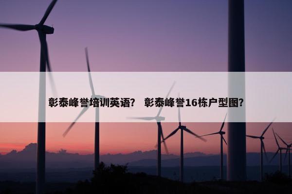 彰泰峰誉培训英语？ 彰泰峰誉16栋户型图？