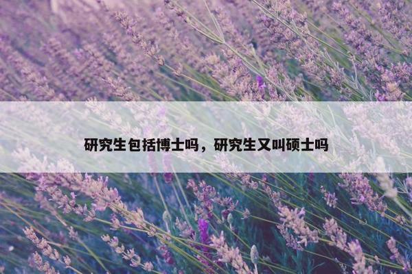 研究生包括博士吗，研究生又叫硕士吗