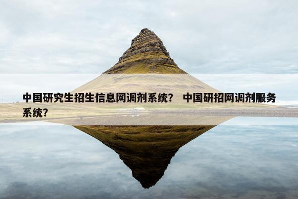 中国研究生招生信息网调剂系统？ 中国研招网调剂服务系统？