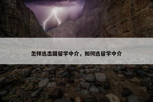 怎样选出国留学中介，如何选留学中介