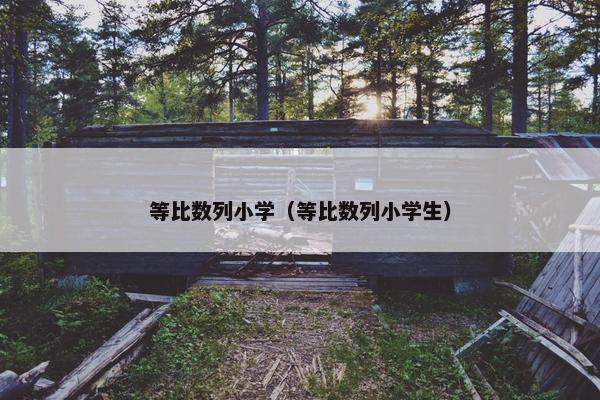 等比数列小学（等比数列小学生）