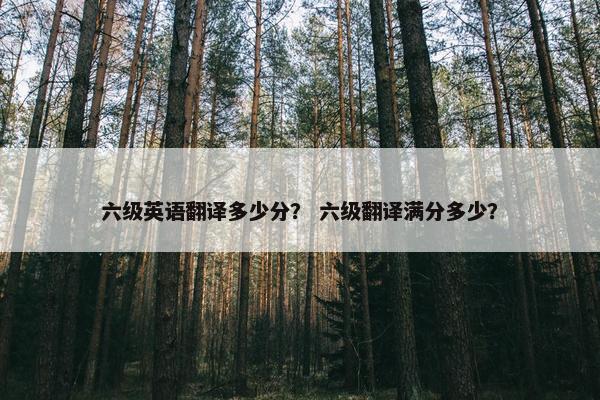 六级英语翻译多少分？ 六级翻译满分多少？