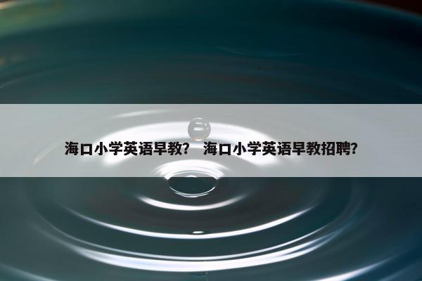 海口小学英语早教？ 海口小学英语早教招聘？
