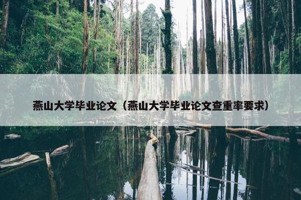燕山大学毕业论文（燕山大学毕业论文查重率要求）