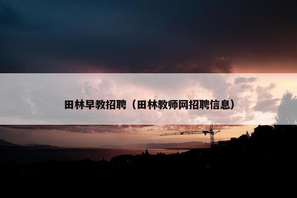 田林早教招聘（田林教师网招聘信息）