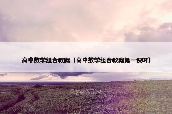 高中数学组合教案（高中数学组合教案第一课时）