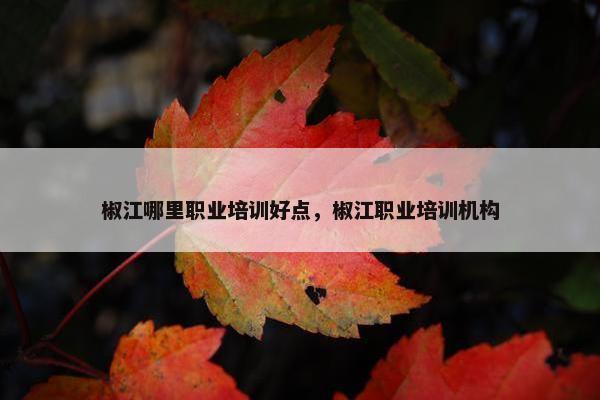 椒江哪里职业培训好点，椒江职业培训机构