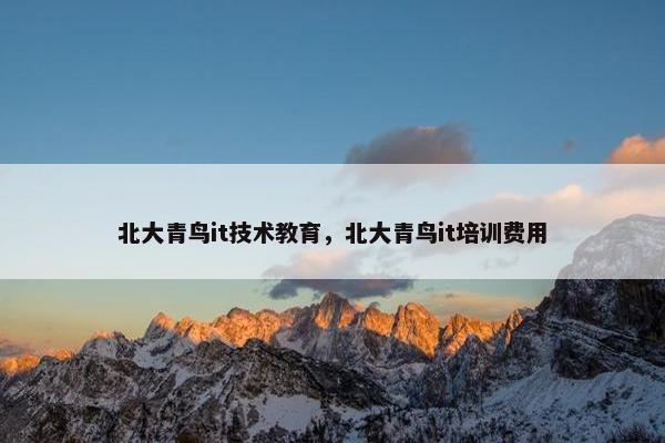 北大青鸟it技术教育，北大青鸟it培训费用