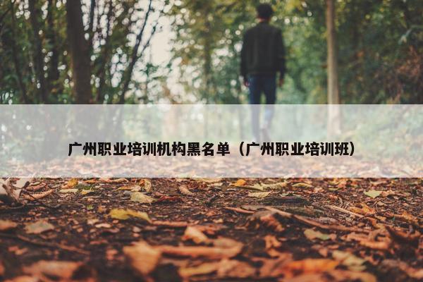 广州职业培训机构黑名单（广州职业培训班）