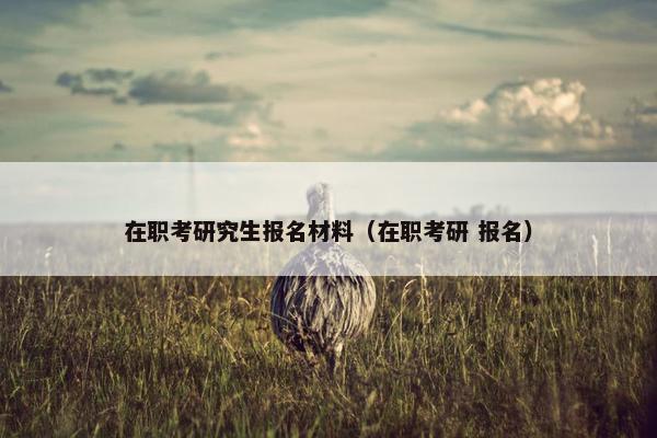 在职考研究生报名材料（在职考研 报名）
