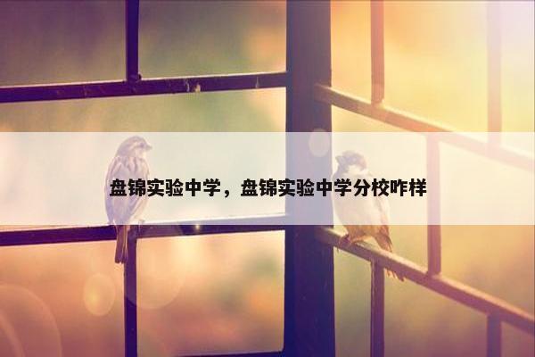 盘锦实验中学，盘锦实验中学分校咋样
