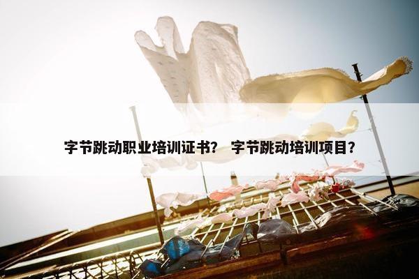 字节跳动职业培训证书？ 字节跳动培训项目？
