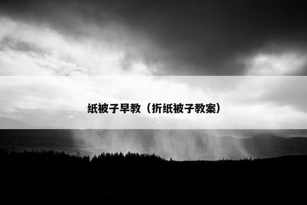 纸被子早教（折纸被子教案）