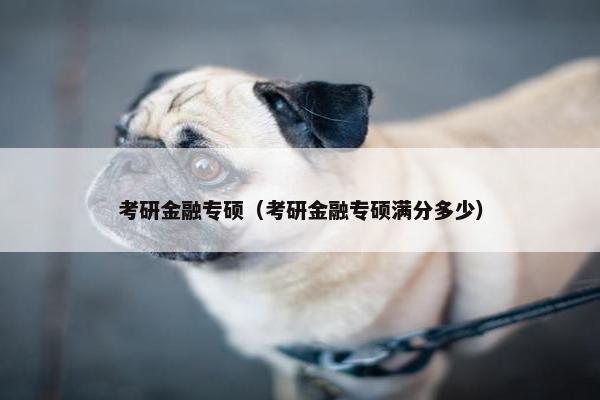 考研金融专硕（考研金融专硕满分多少）