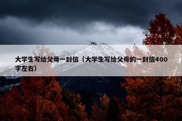 大学生写给父母一封信（大学生写给父母的一封信400字左右）