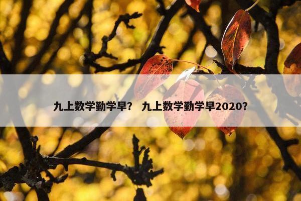 九上数学勤学早？ 九上数学勤学早2020？