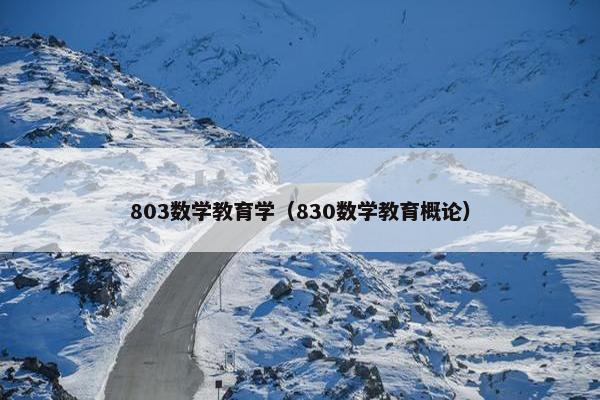803数学教育学（830数学教育概论）