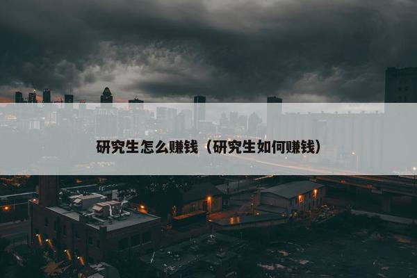 研究生怎么赚钱（研究生如何赚钱）