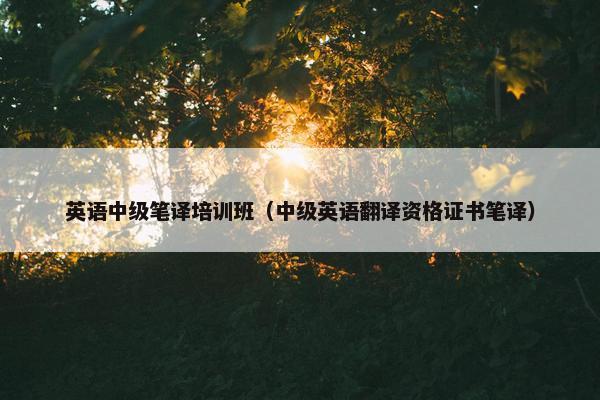 英语中级笔译培训班（中级英语翻译资格证书笔译）